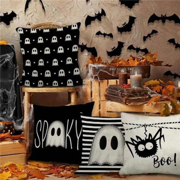 Halloween Pillow Covers 18 x 18 Inch Set of 4, Throw Pillowcases - Picture 4 of 6